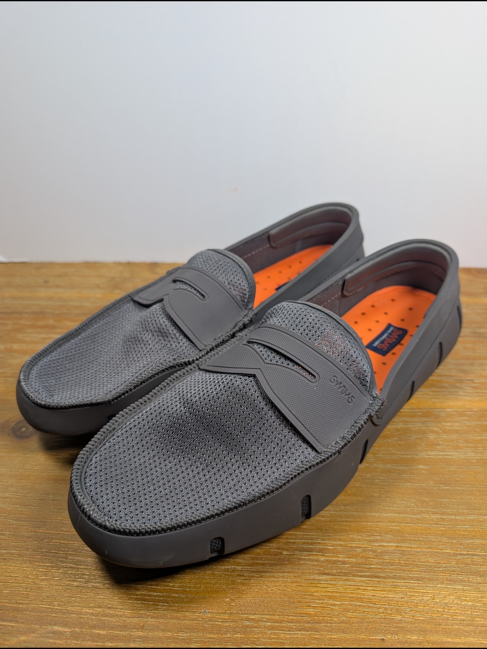 SWIMS Men’s Loafers Size 12 Gray Mesh Slip-On Boat Deckshoes Lightweight Comfort